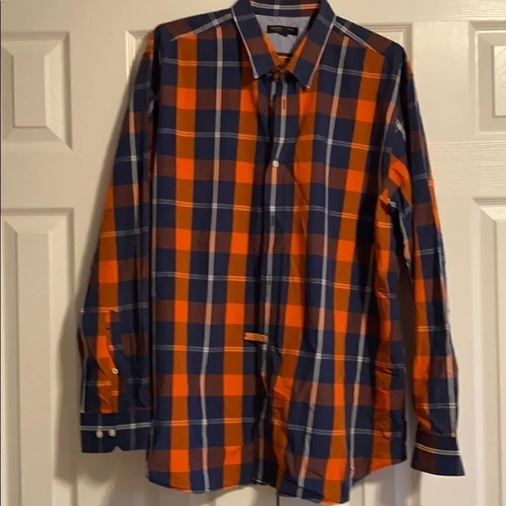 Banana Republic Blue & Orange Button Down Shirt